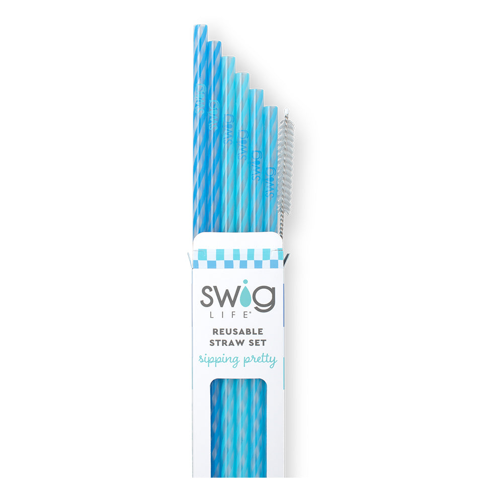 Glacier Stripe Reusable Straw Set - Swig Life - Swig Life